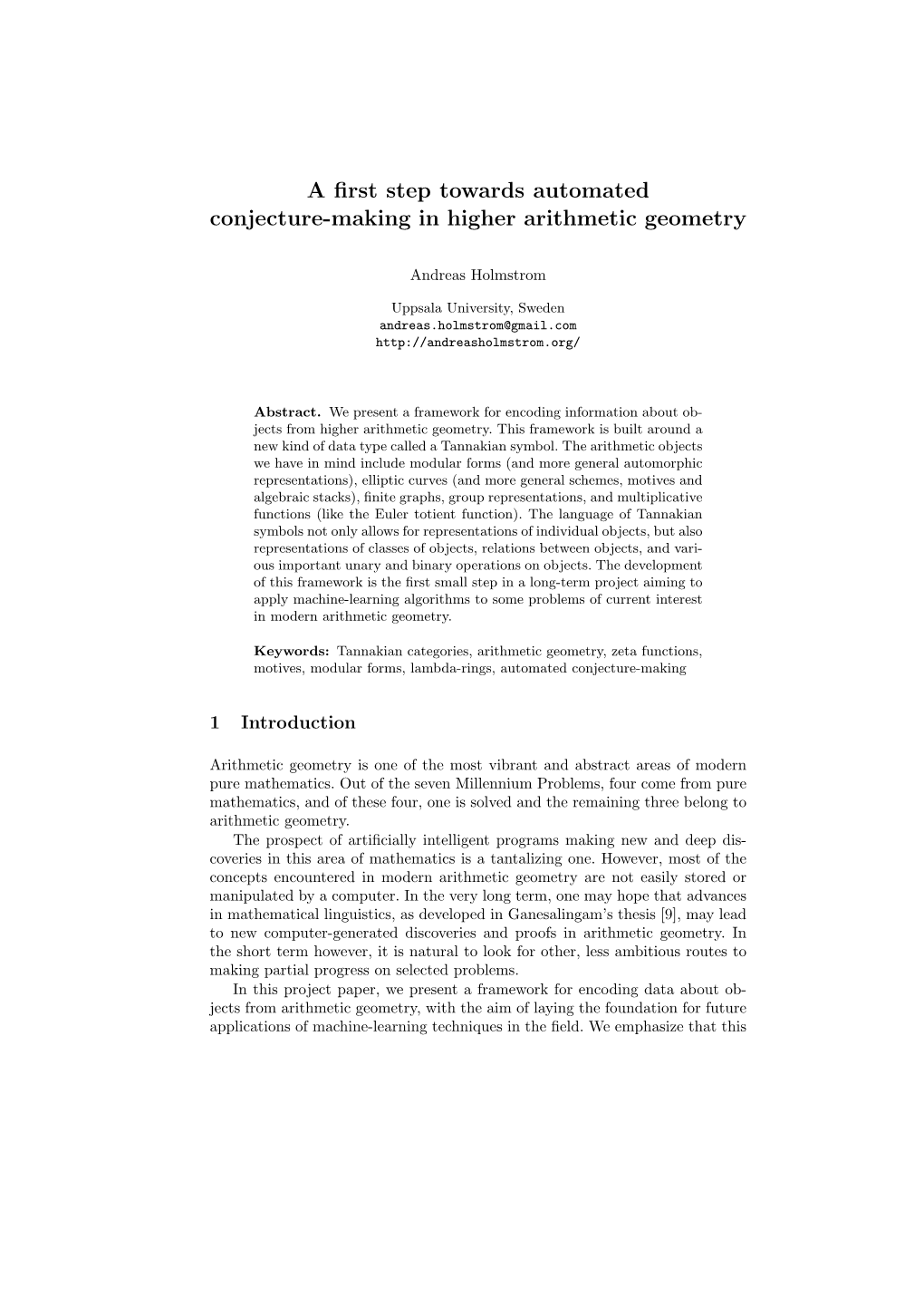 A First Step Towards Automated Conjecture-Making in Higher