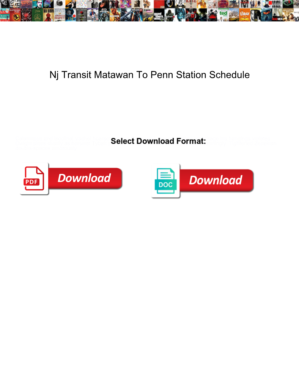 Nj Transit Matawan to Penn Station Schedule