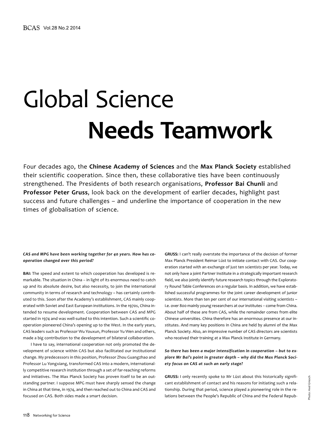 Global Science Needs Teamwork