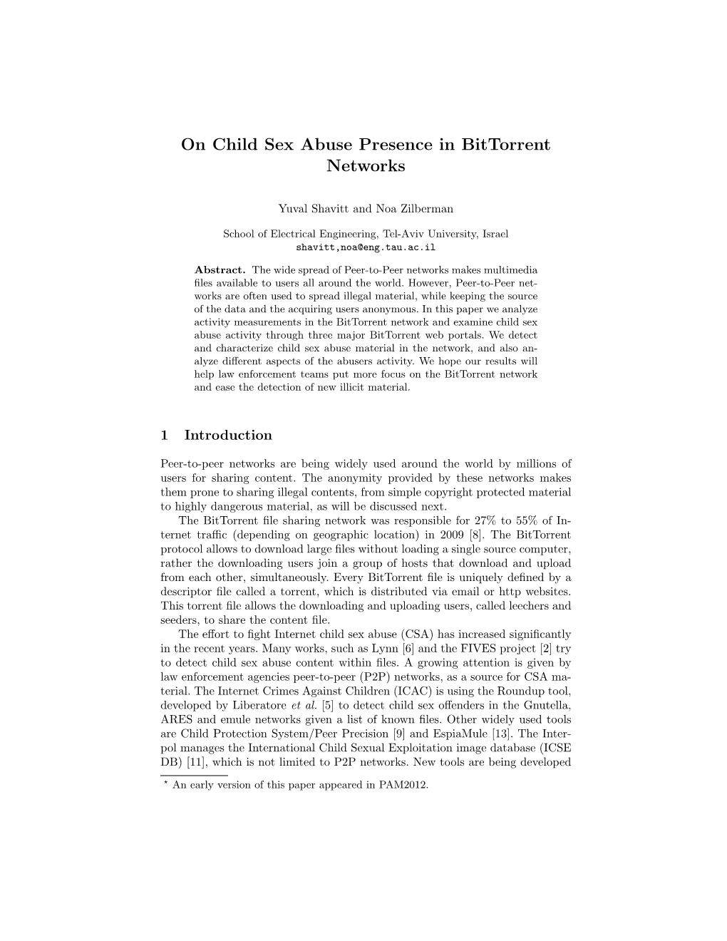 On Child Sex Abuse Presence in Bittorrent Networks