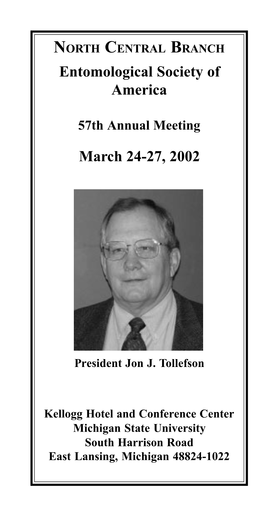 Entomological Society of America March 24-27, 2002