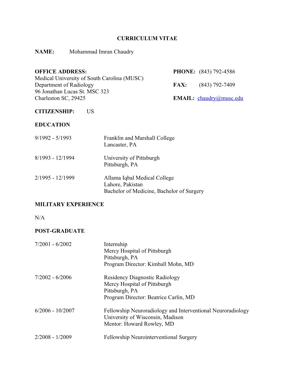 Curriculum Vitae s154