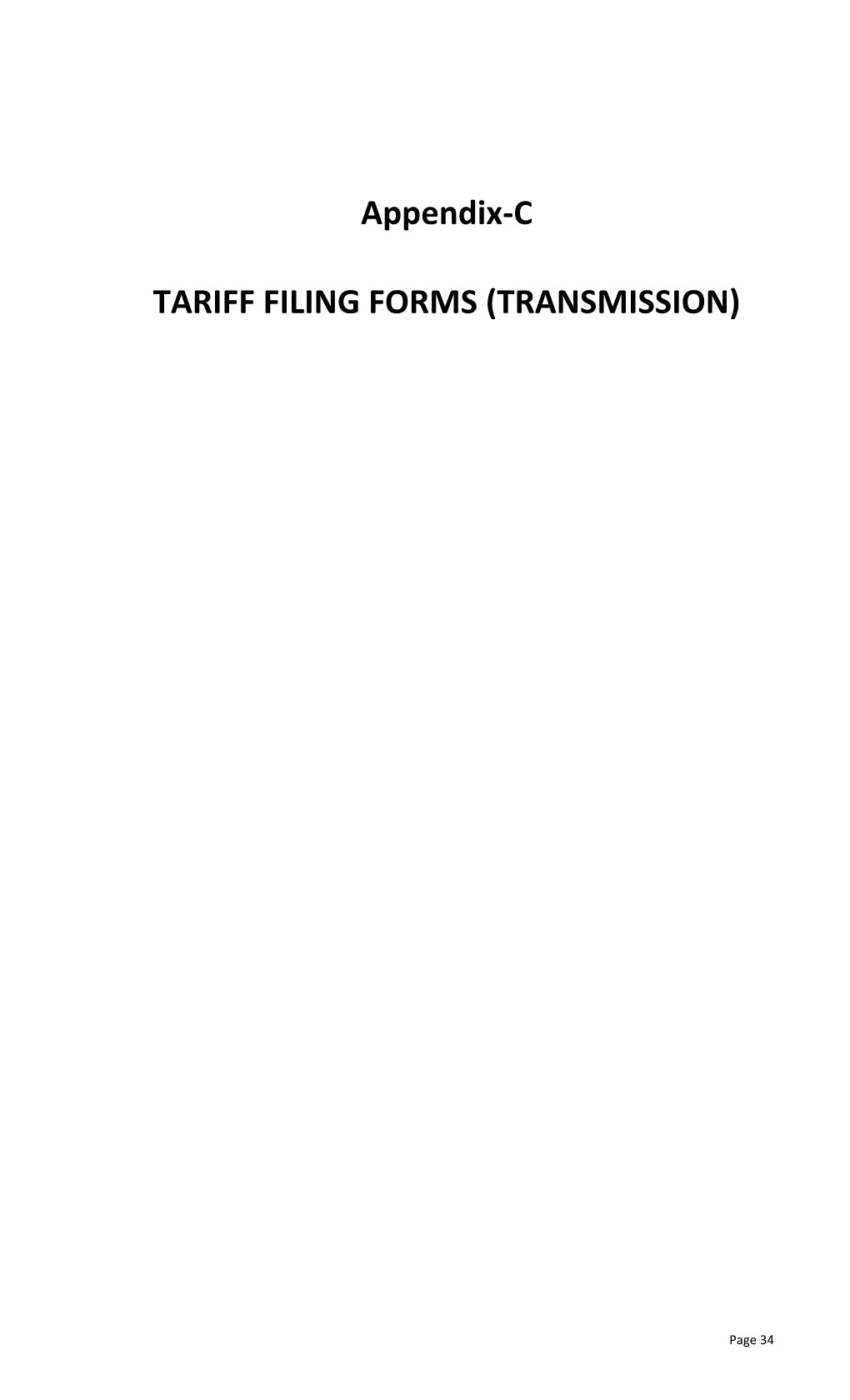 Appendix-C TARIFF FILING FORMS (TRANSMISSION)