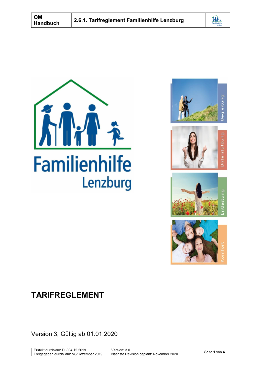 Tarifreglement Familienhilfe Lenzburg Handbuch