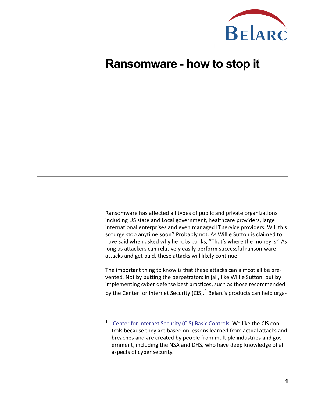 Ransomware - How to Stop It