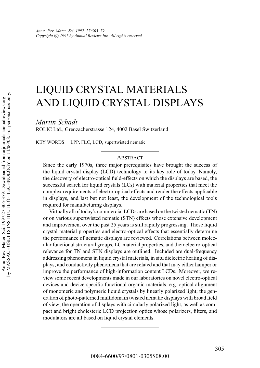Liquid Crystal Materials and Liquid Crystal Displays
