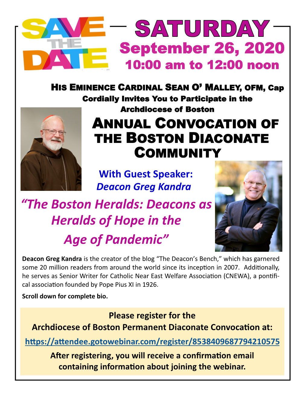 Deacon Greg Kandra “The Boston Heralds: Deacons As Heralds of Hope in the Age of Pandemic”