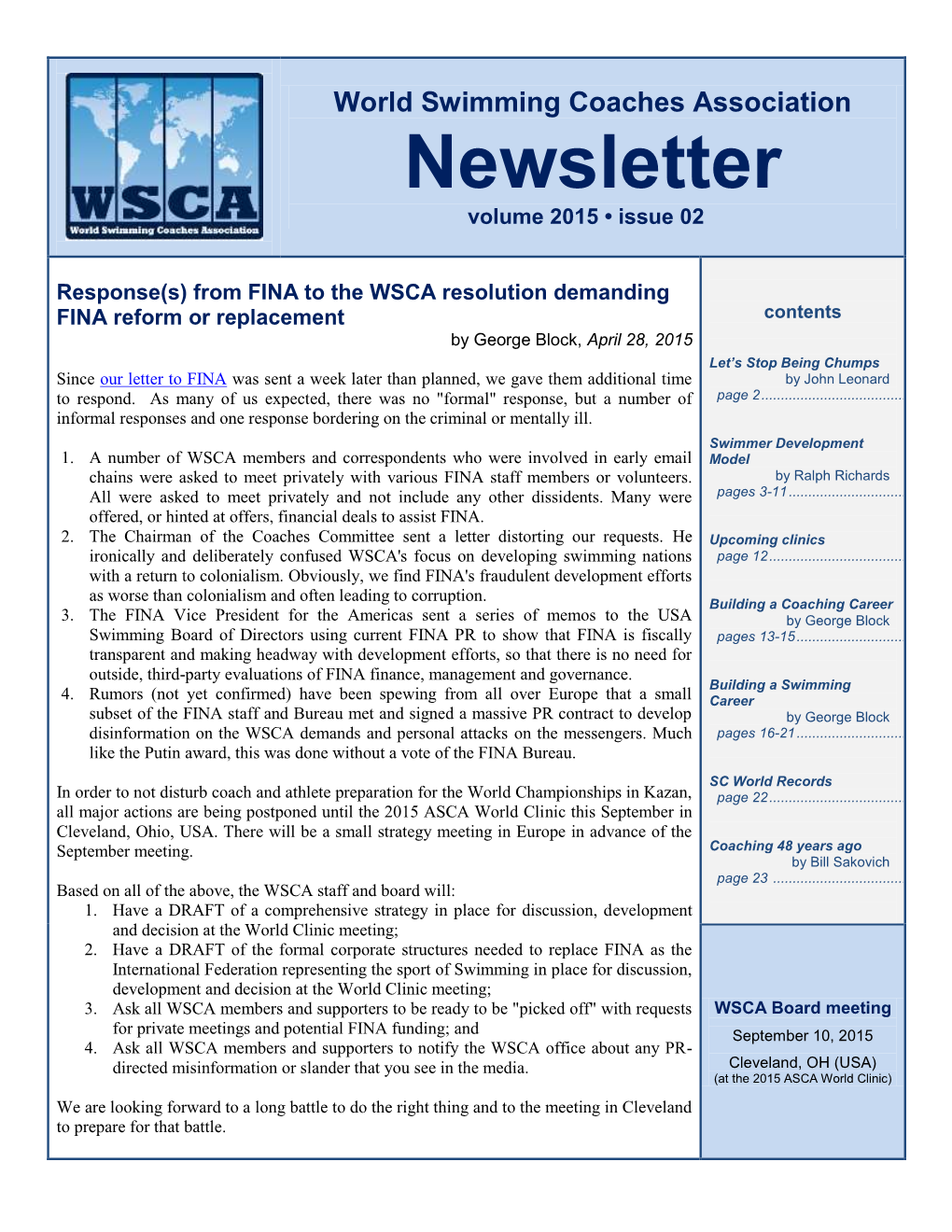 Newsletter Vol 15 Issue 02