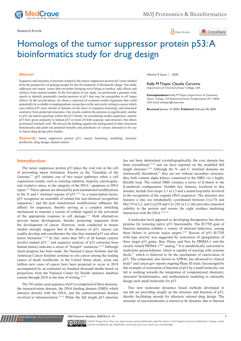 Homologs of the Tumor Suppressor Protein P53: a Bioinformatics Study for Drug Design