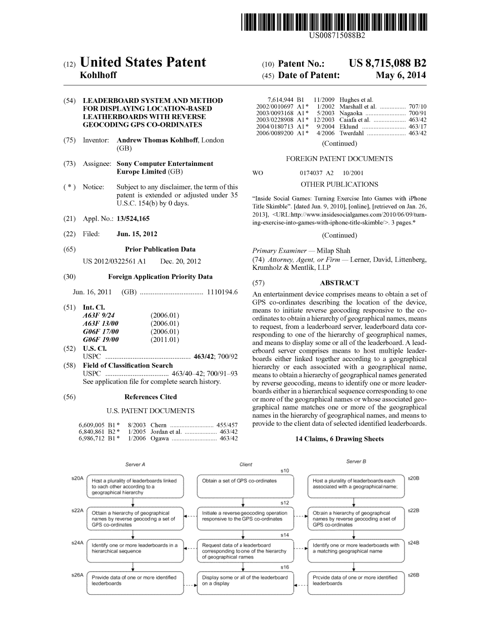 (12) United States Patent (10) Patent No.: US 8,715,088 B2 Kohlhoff (45) Date of Patent: May 6, 2014