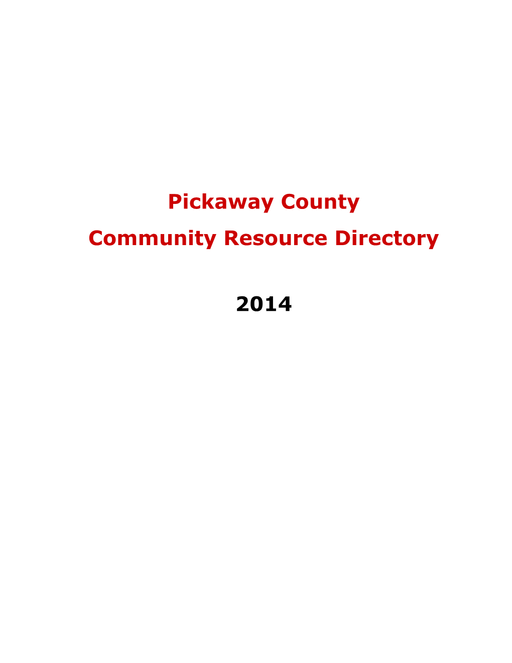 Pickaway County Community Resource Directory 2014