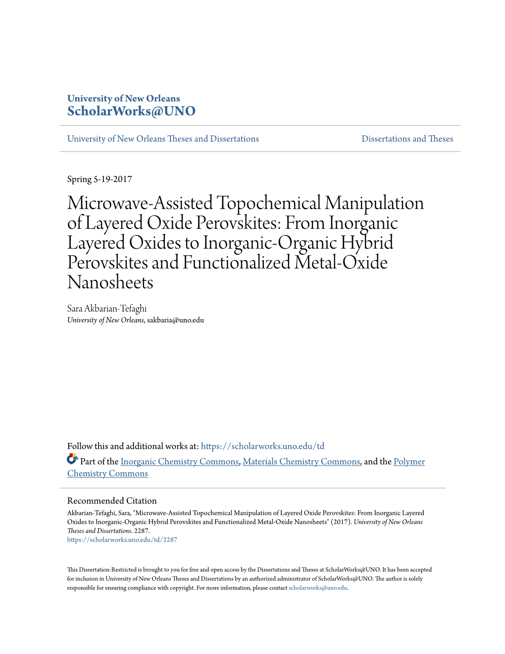 Microwave-Assisted Topochemical