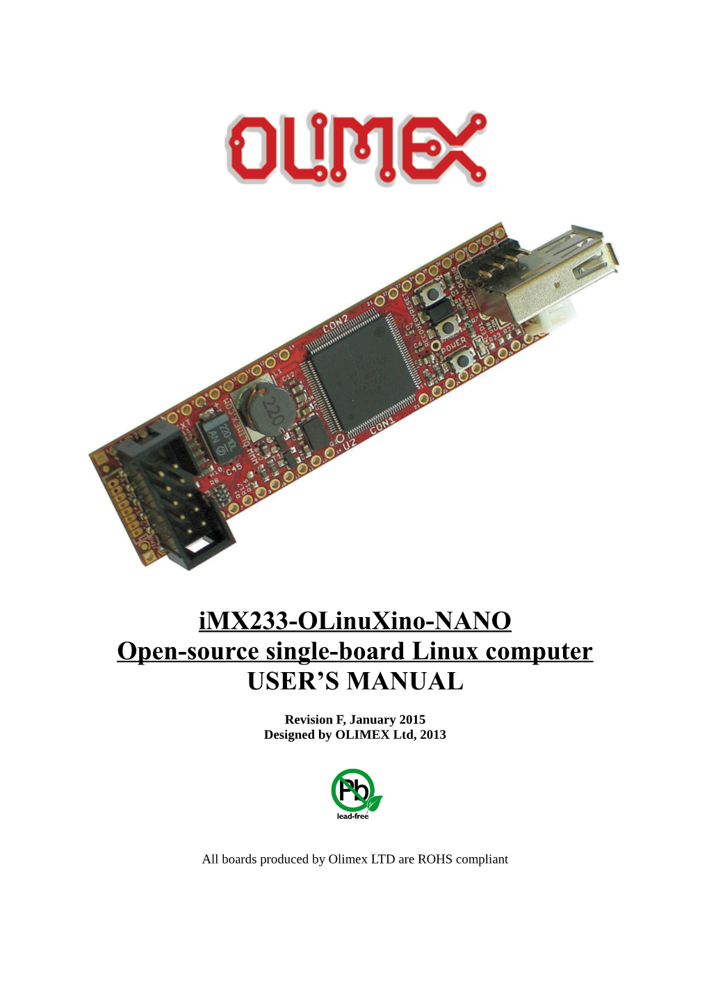 Imx233-Olinuxino-NANO Open-Source Single-Board Linux Computer USER’S MANUAL