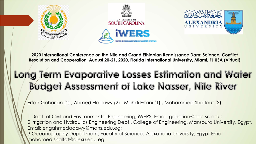 Lake Nasser Change (1984-2018) Collection of Landsat 5,6,7,8 Satellite Images Tracking the Changes in Rasheed (North Nile Delta) and Lake Nasser AHD IMPACTS