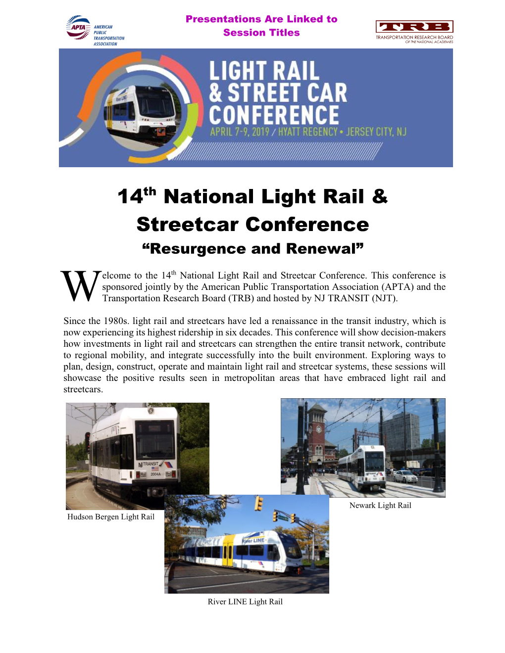 14Th National Light Rail & Streetcar Conference