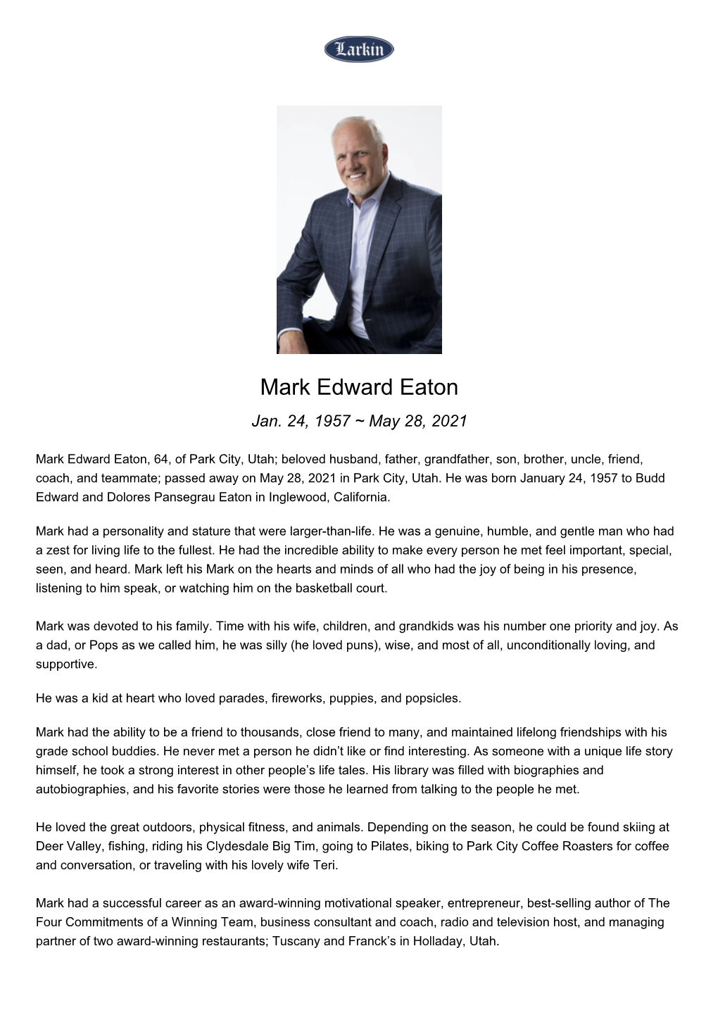 Mark Edward Eaton Jan