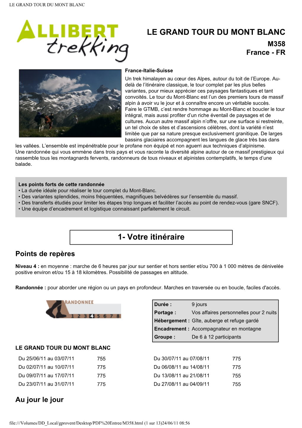 Le Grand Tour Du Mont Blanc