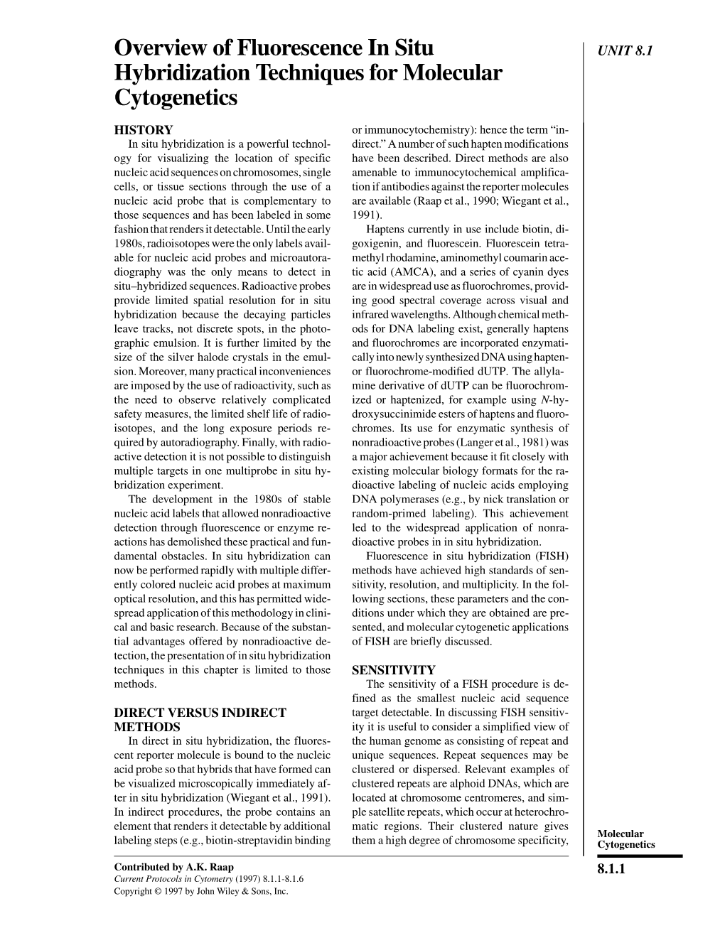 Overview of Fluorescence in Situ Hybridization Techniques For