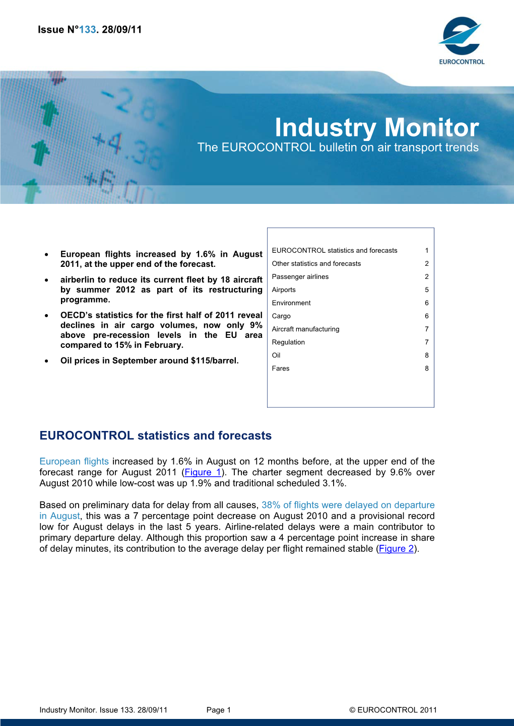 Industry Monitor the EUROCONTROL Bulletin on Air Transport Trends