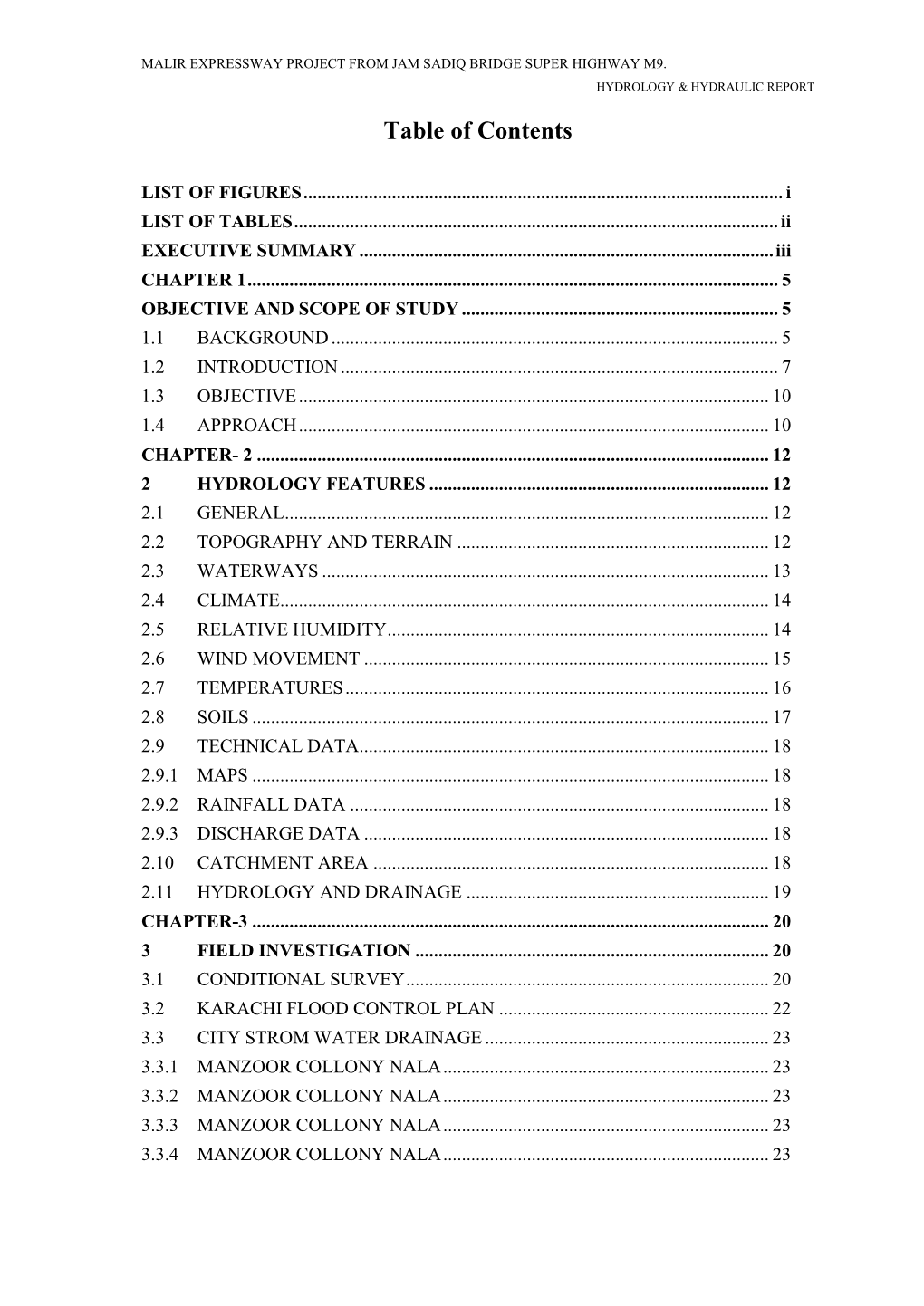 Table of Contents