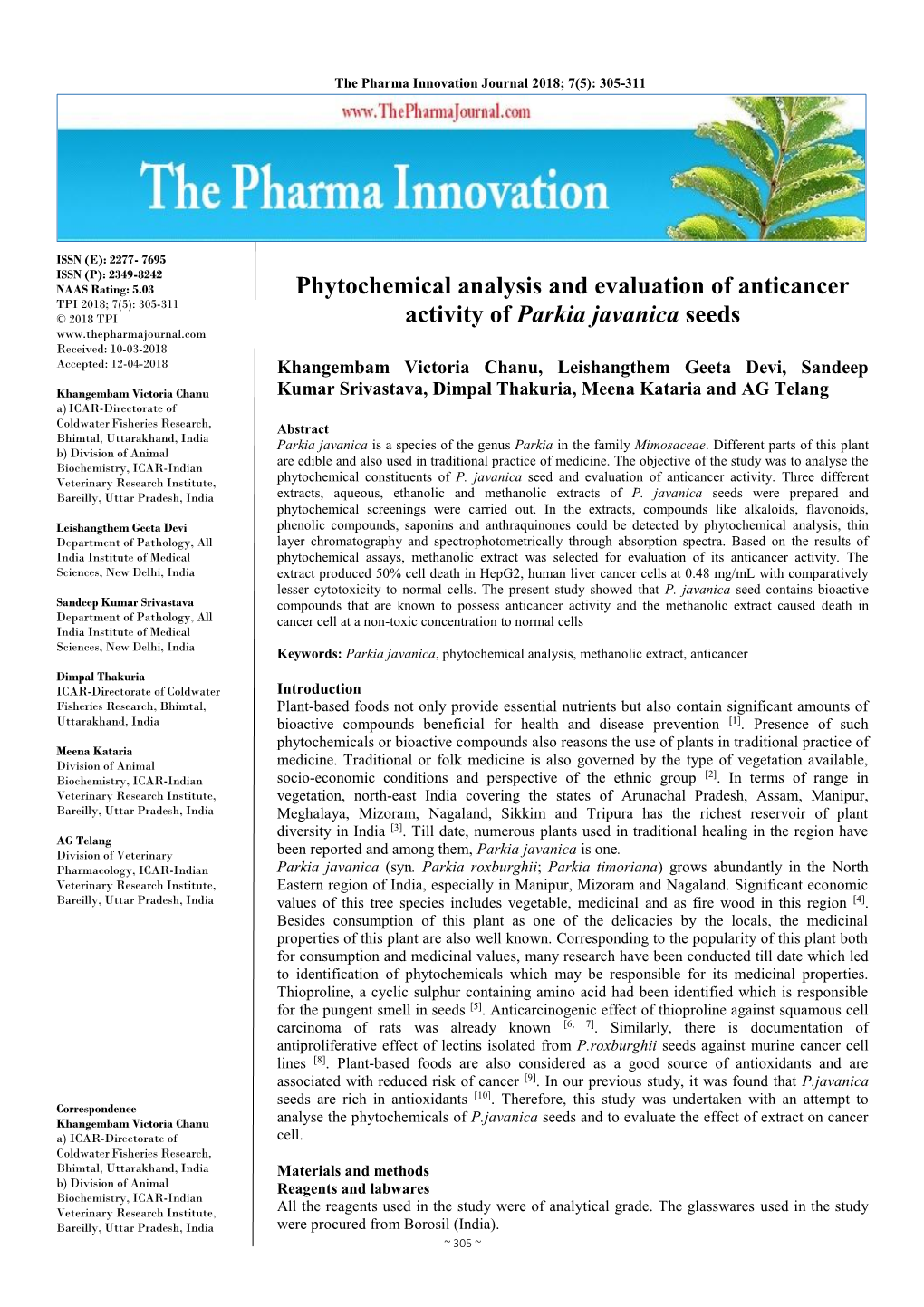 Phytochemical Analysis and Evaluation of Anticancer Activity Of