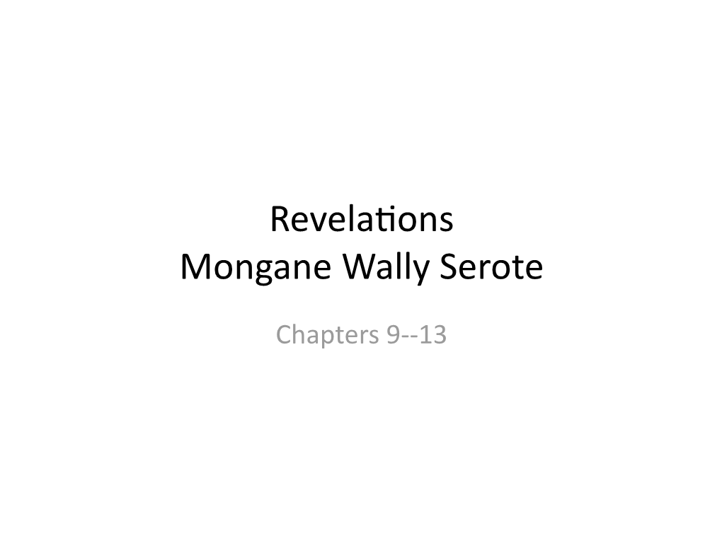 Revelaeons Mongane Wally Serote