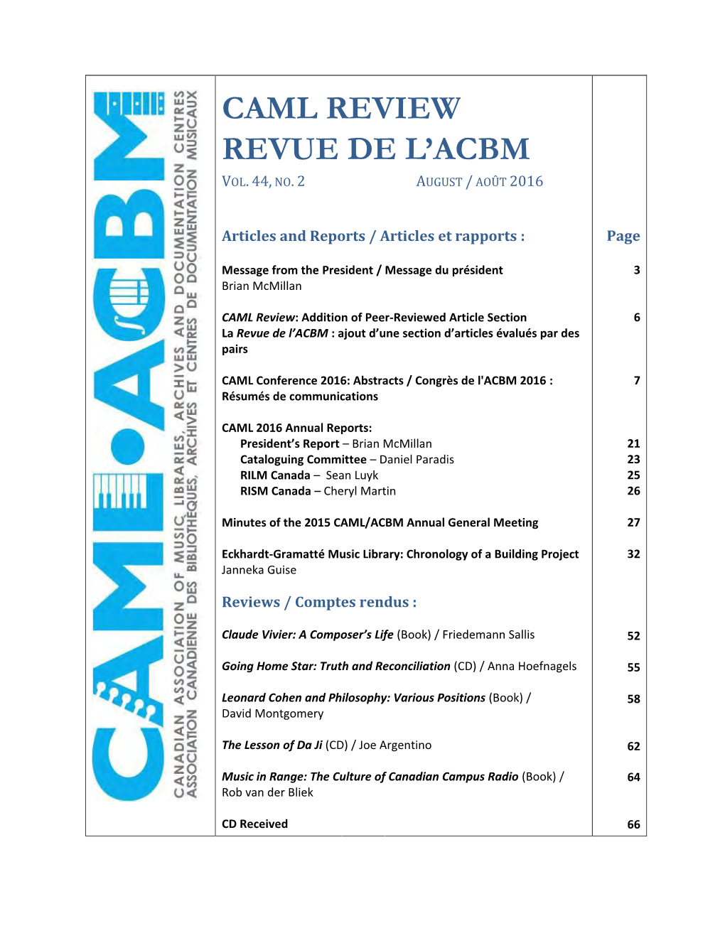 Caml Review Revue De L'acbm