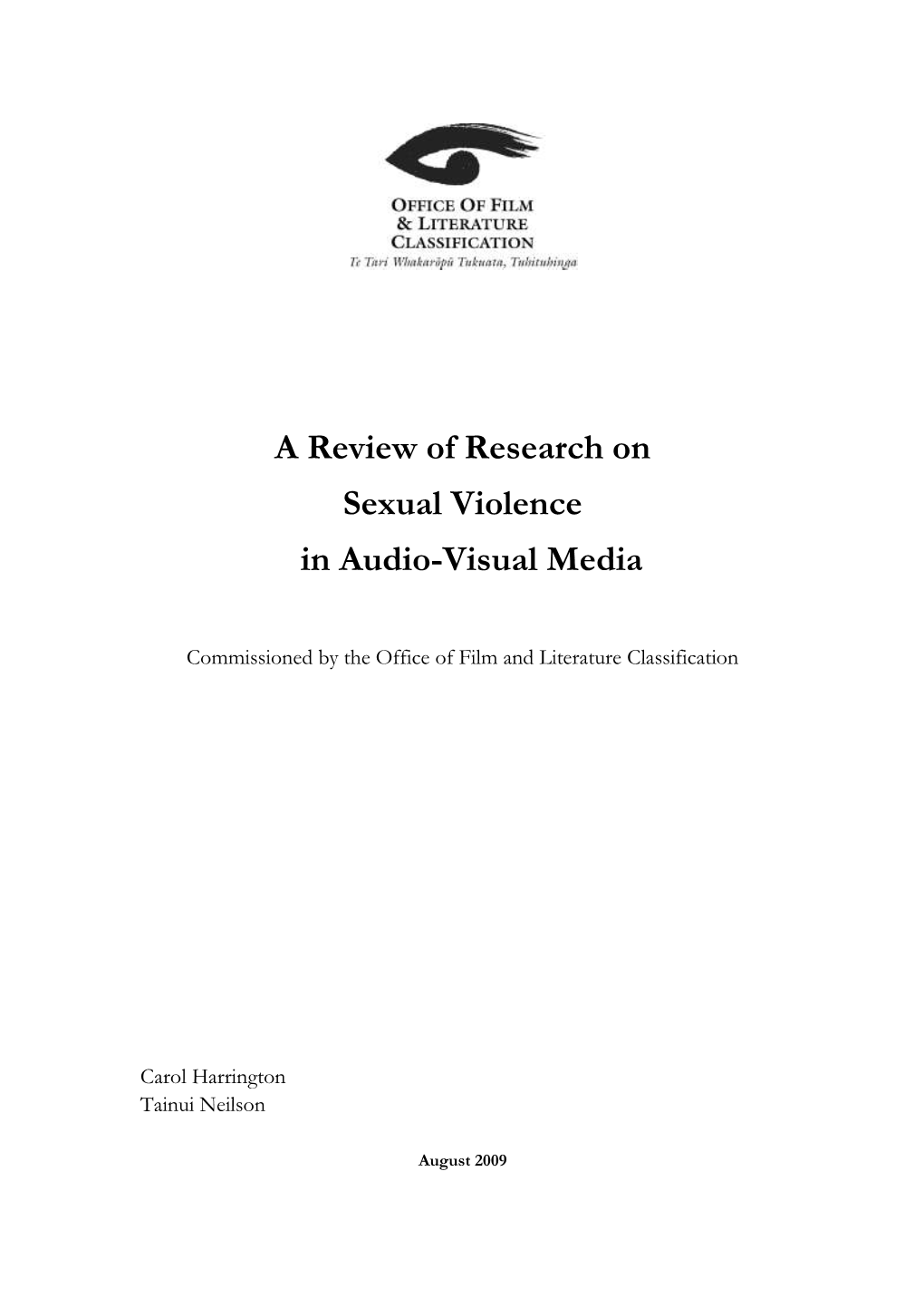 A Review of Research on Sexual Violence in Audio-Visual Media