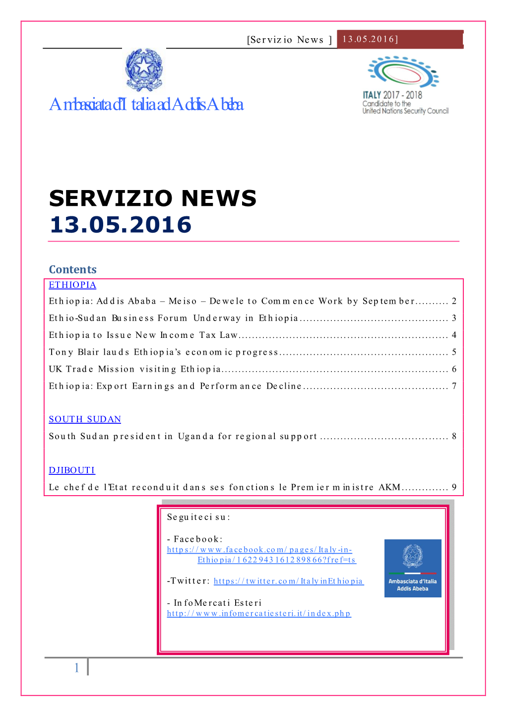 Servizio News 13.05.2016