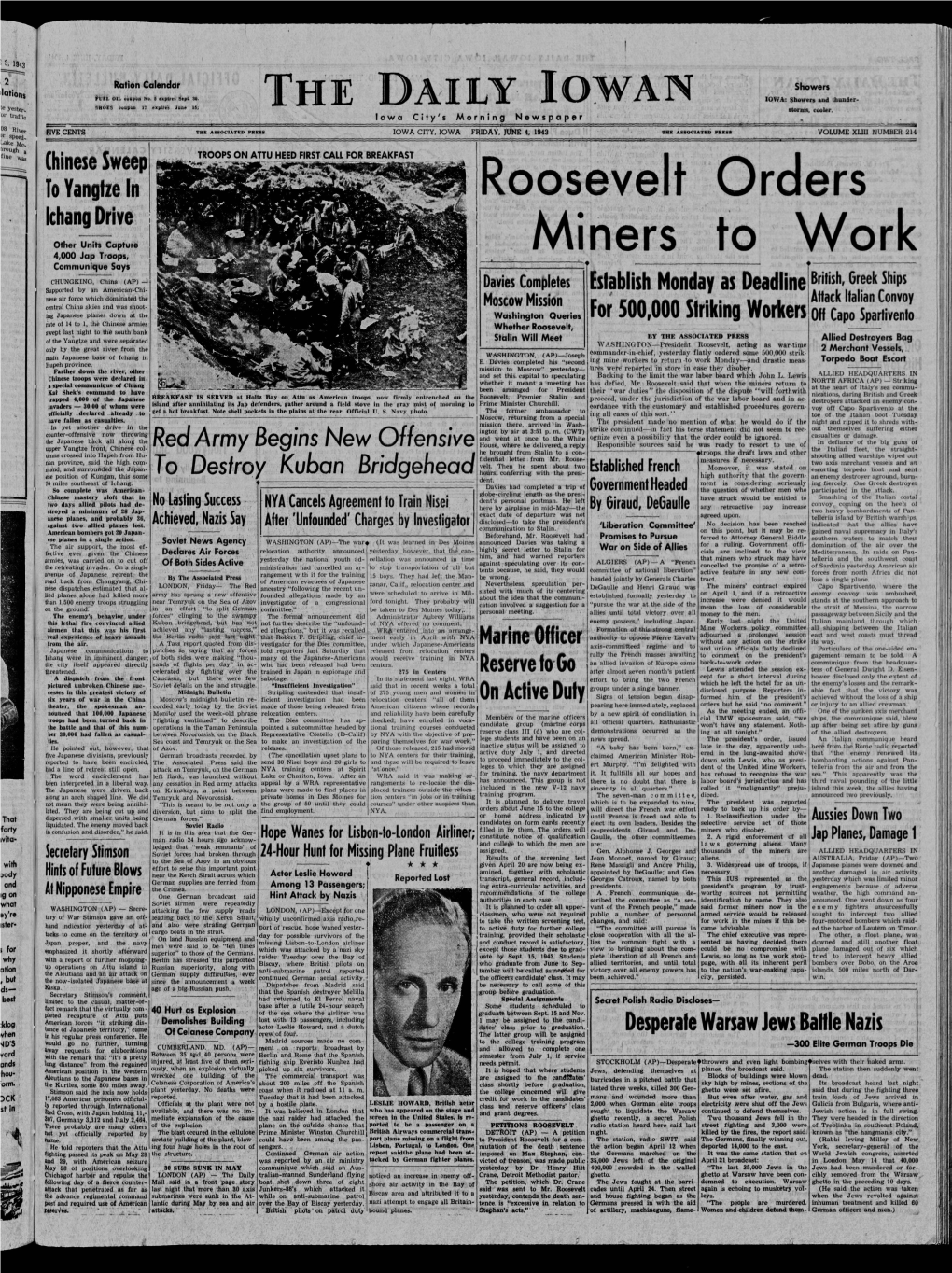 Daily Iowan (Iowa City, Iowa), 1943-06-04
