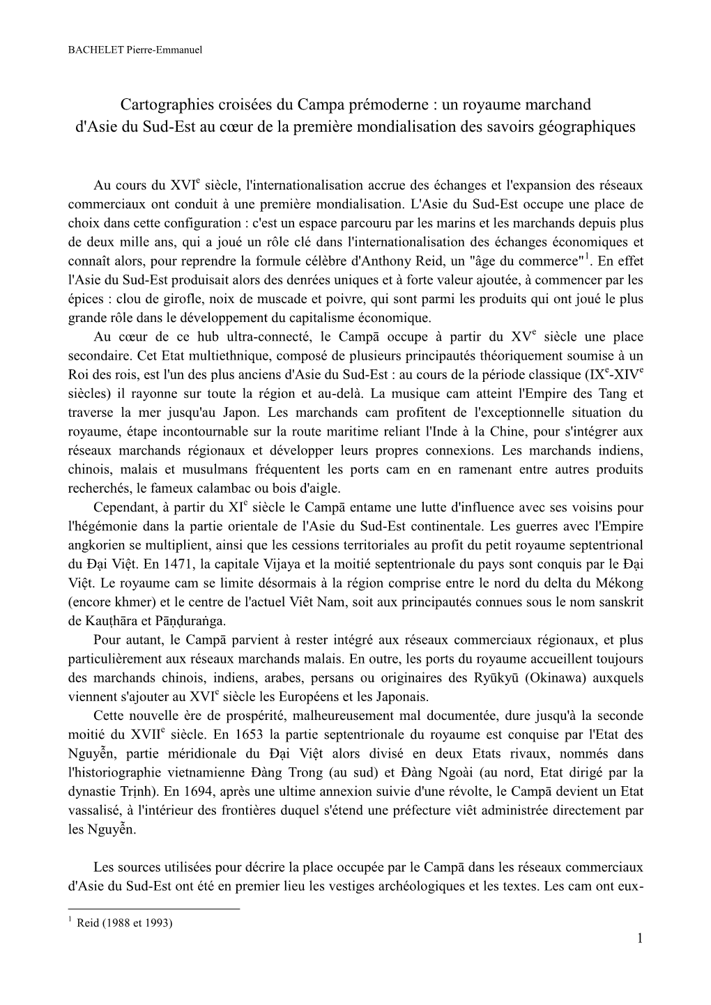 Un Royaume Marchand D'asie Du Sud-Est Au Cœur De La Première Mondialisation Des Savoirs Géographiques