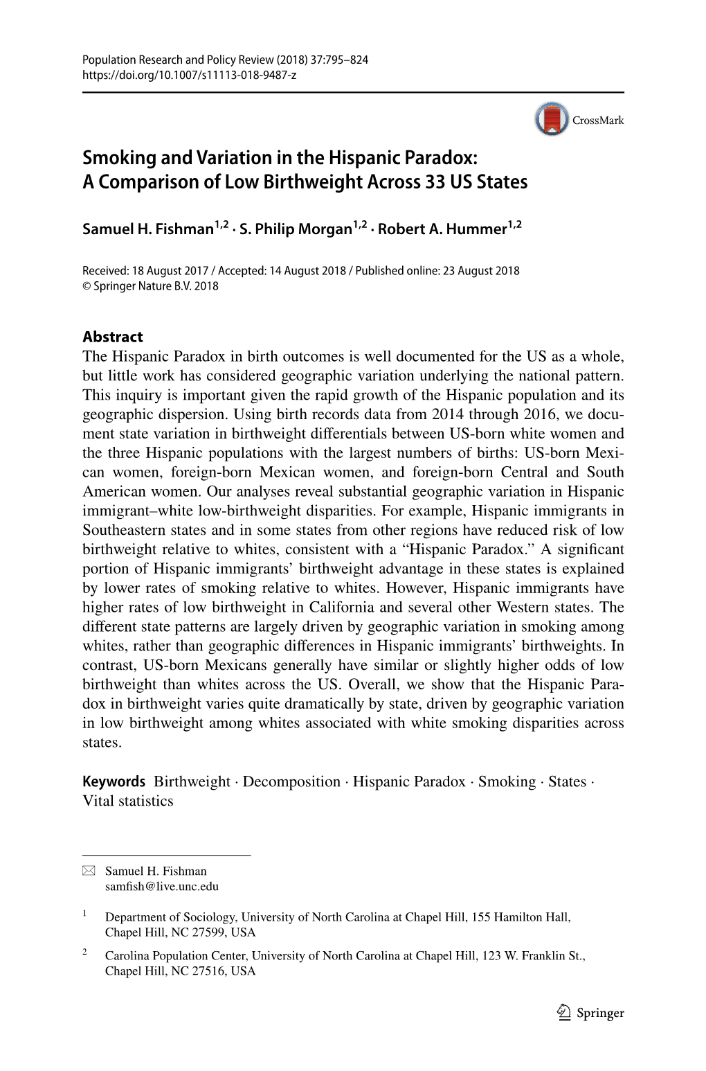 Smoking and Variation in the Hispanic Paradox: a Comparison of Low Birthweight Across 33 US States