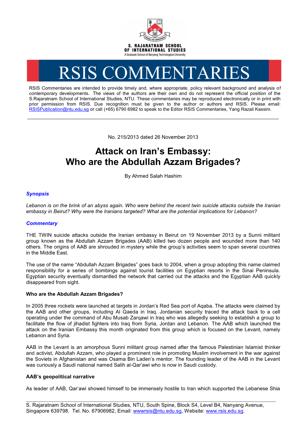Attack on Iran's Embassy: Who Are the Abdullah Azzam Brigades?