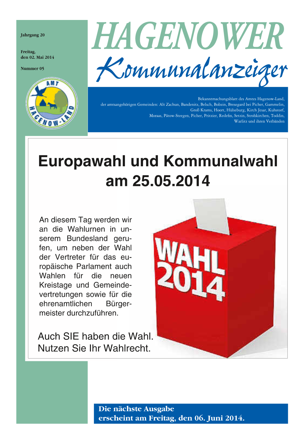 Europawahl Und Kommunalwahl Am 25.05.2014