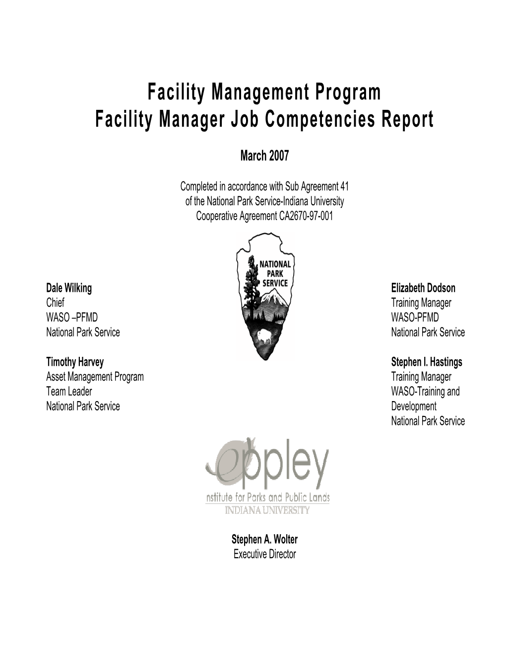 Facility Management Program Facility Manager Job Competencies Report