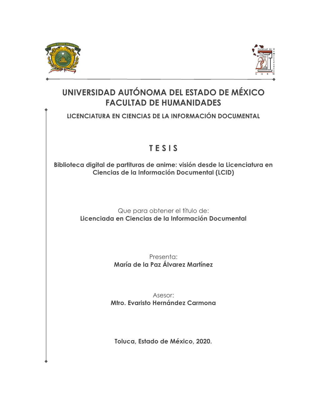 Universidad Autónoma Del Estado De México Facultad De Humanidades