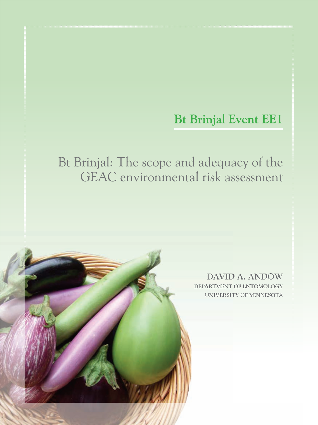 Bt Brinjal Event EE1