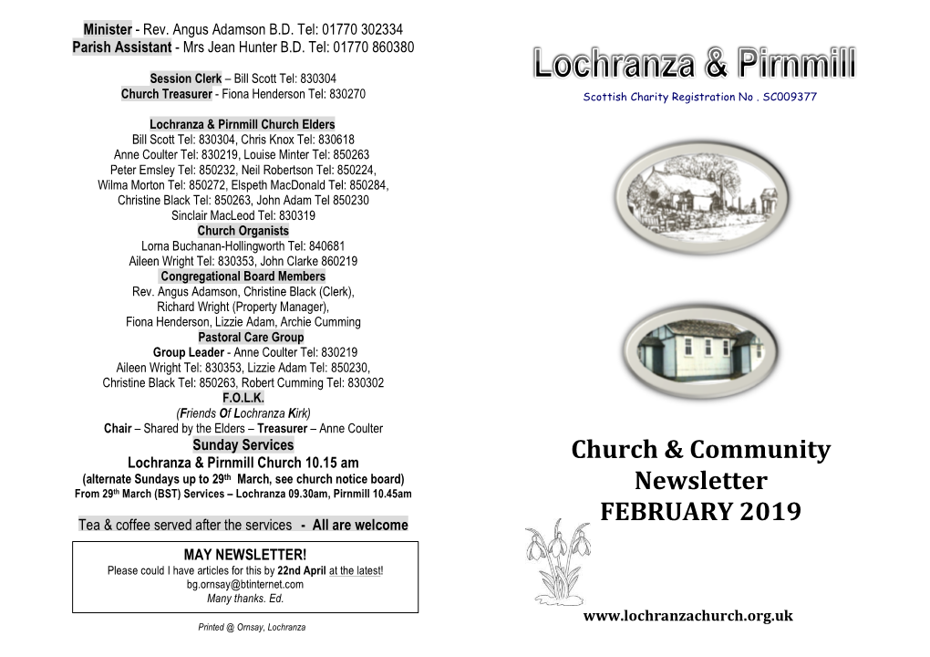 Lochranza & Pirnmill Church & Community Newsletter