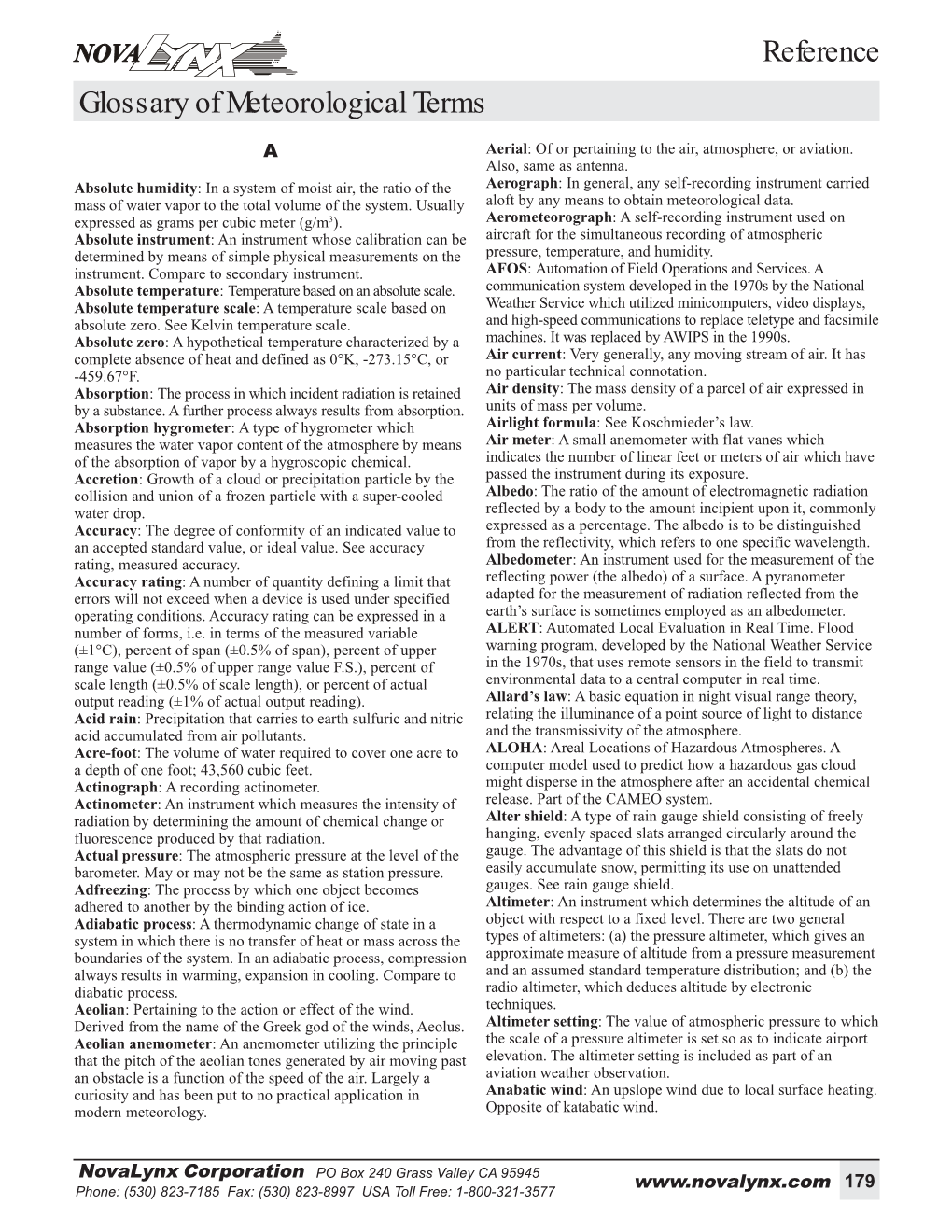 Glossary of Meteorological Terms