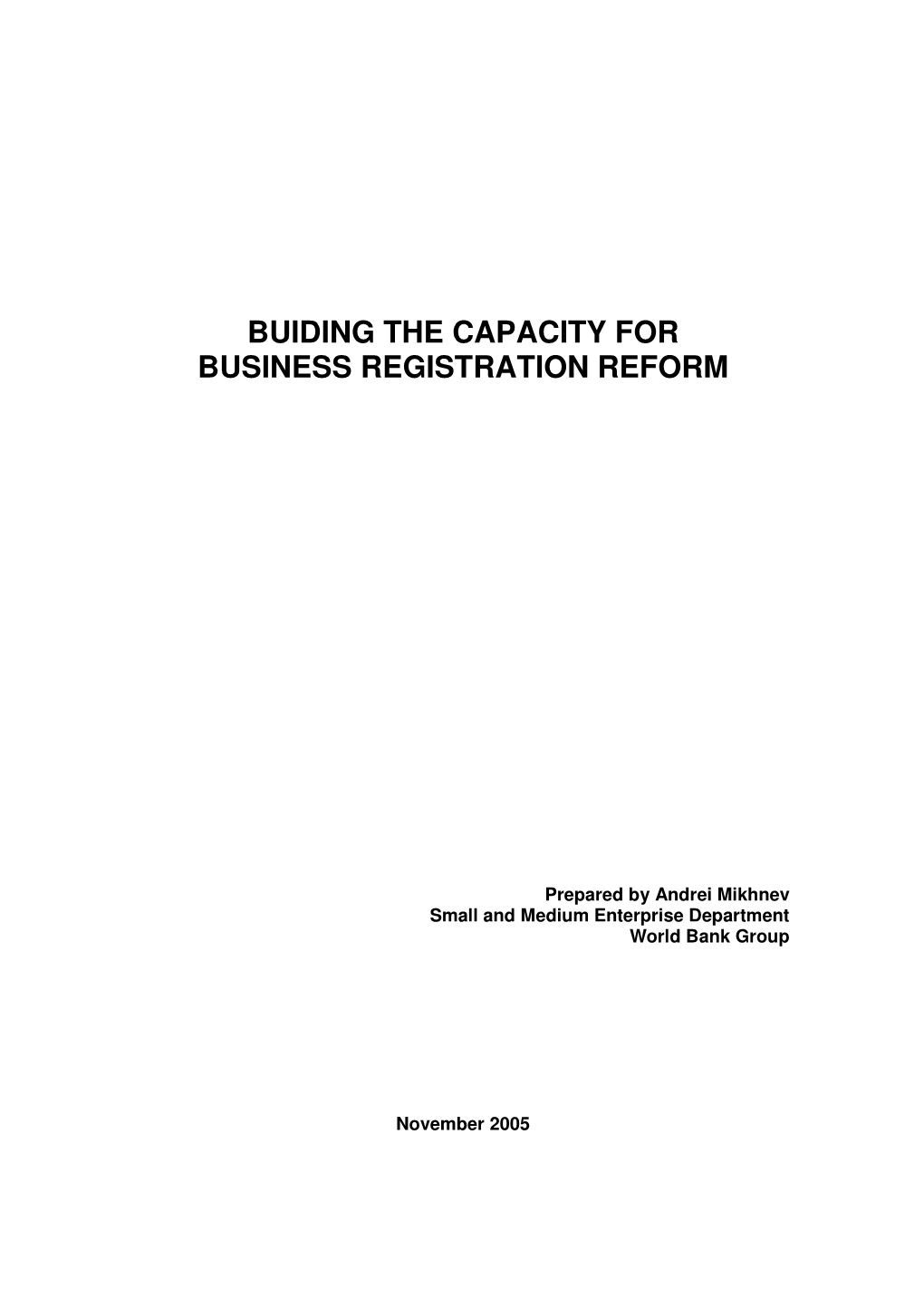 Building the Capacity for Business Registration Reform, by Andrei