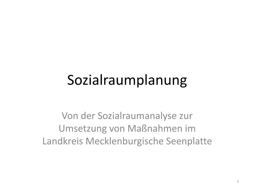 Sozialraumplanung