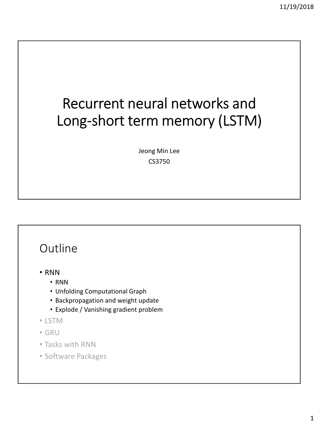 Recurrent Neural Networks and Long-Short Term Memory (LSTM)