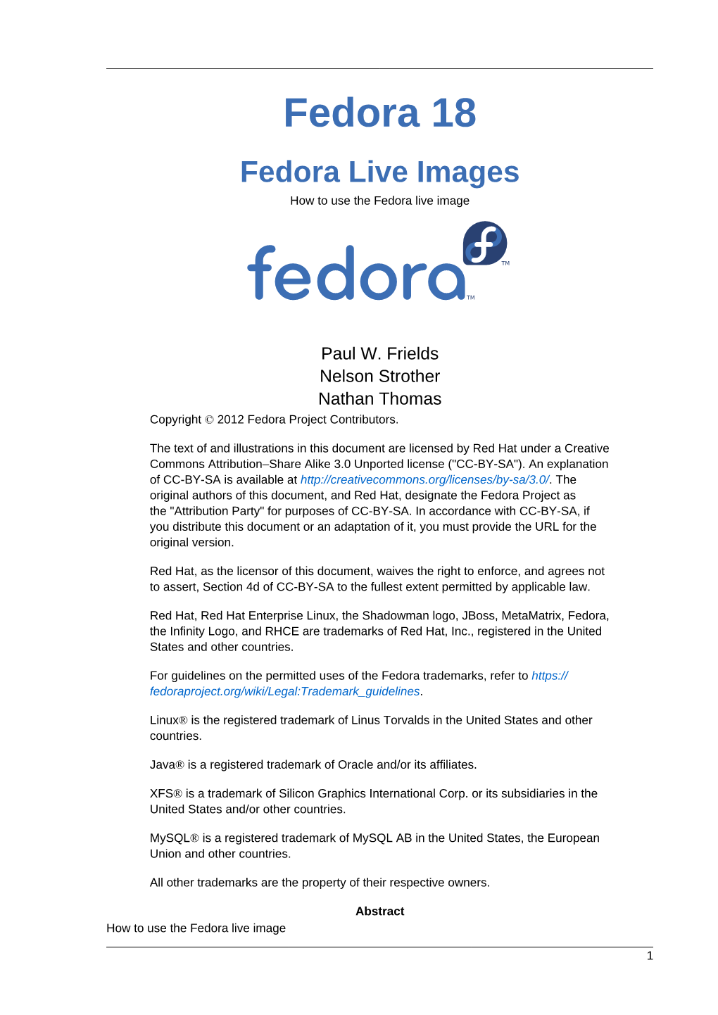 How to Use the Fedora Live Image