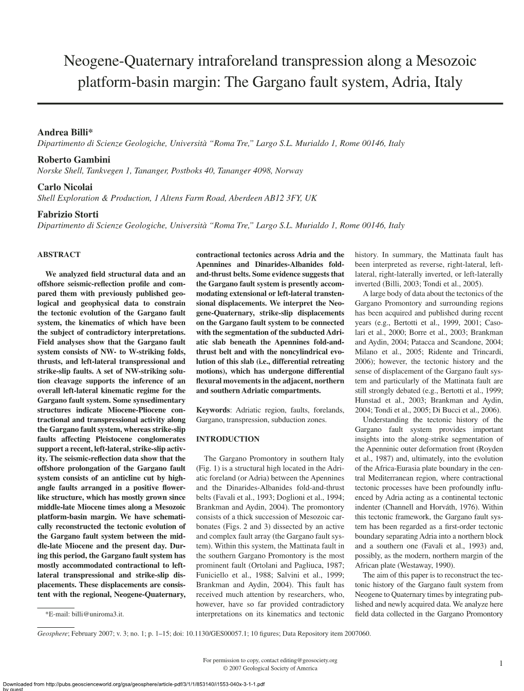 Neogene-Quaternary Intraforeland Transpression Along a Mesozoic Platform-Basin Margin: the Gargano Fault System, Adria, Italy