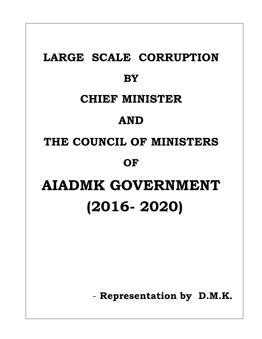 Aiadmk Government (2016- 2020)