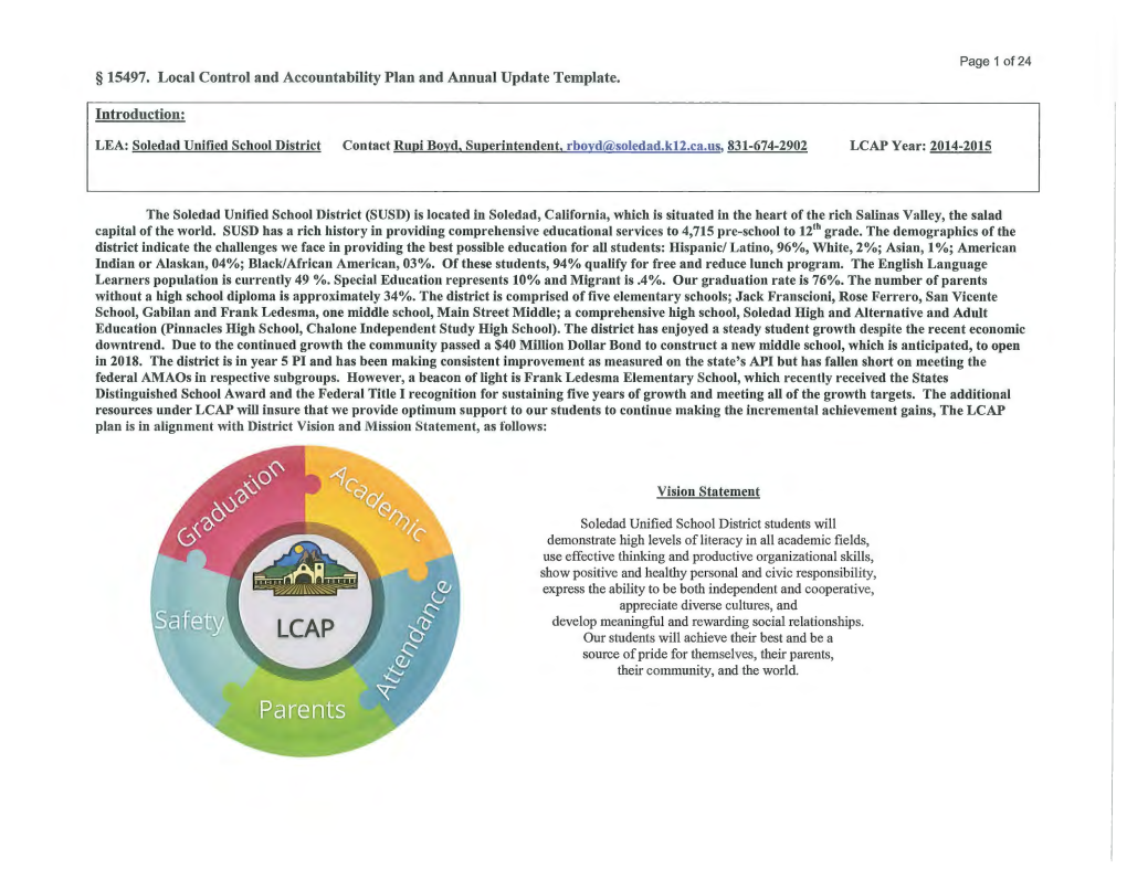 § 15497. Local Control and Accountability Plan and Annual Update Template. Introduction