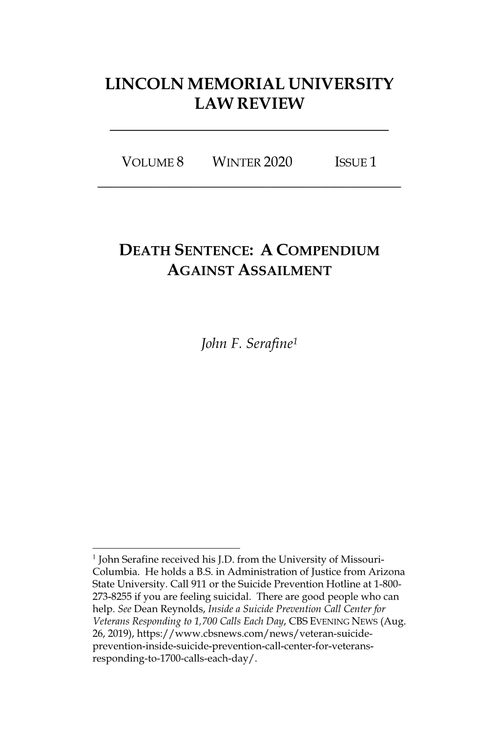 Death Sentence: a Compendium Against Assailment