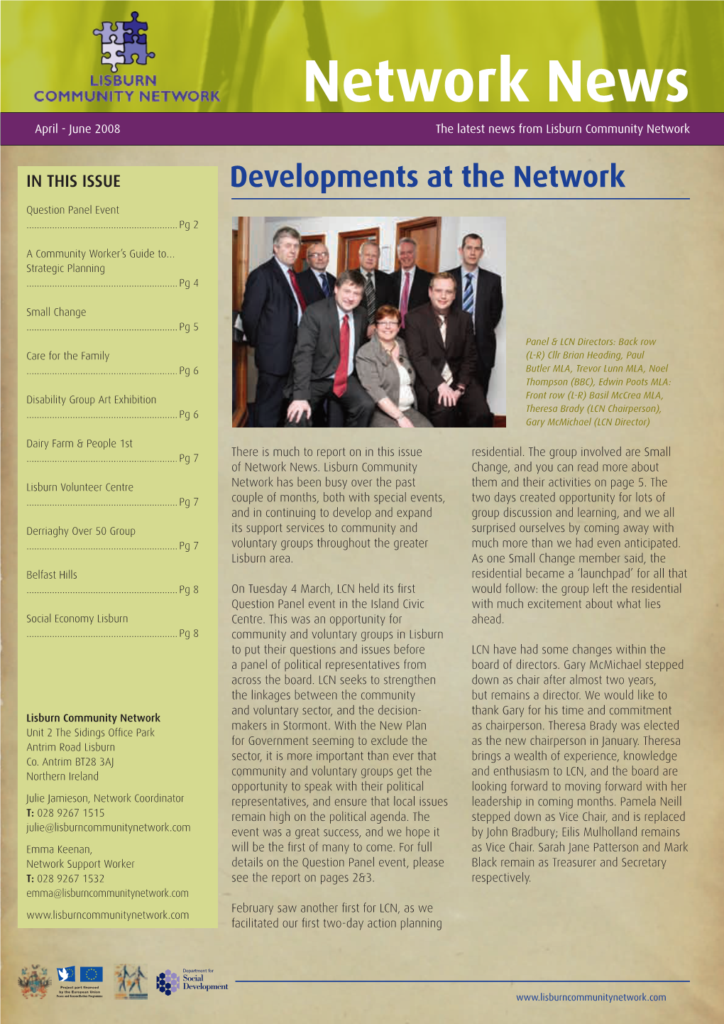 Network News April - June 2008 the Latest News from Lisburn Community Network