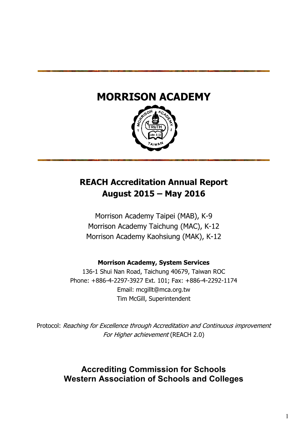 2015-16 Accreditation Annual Report