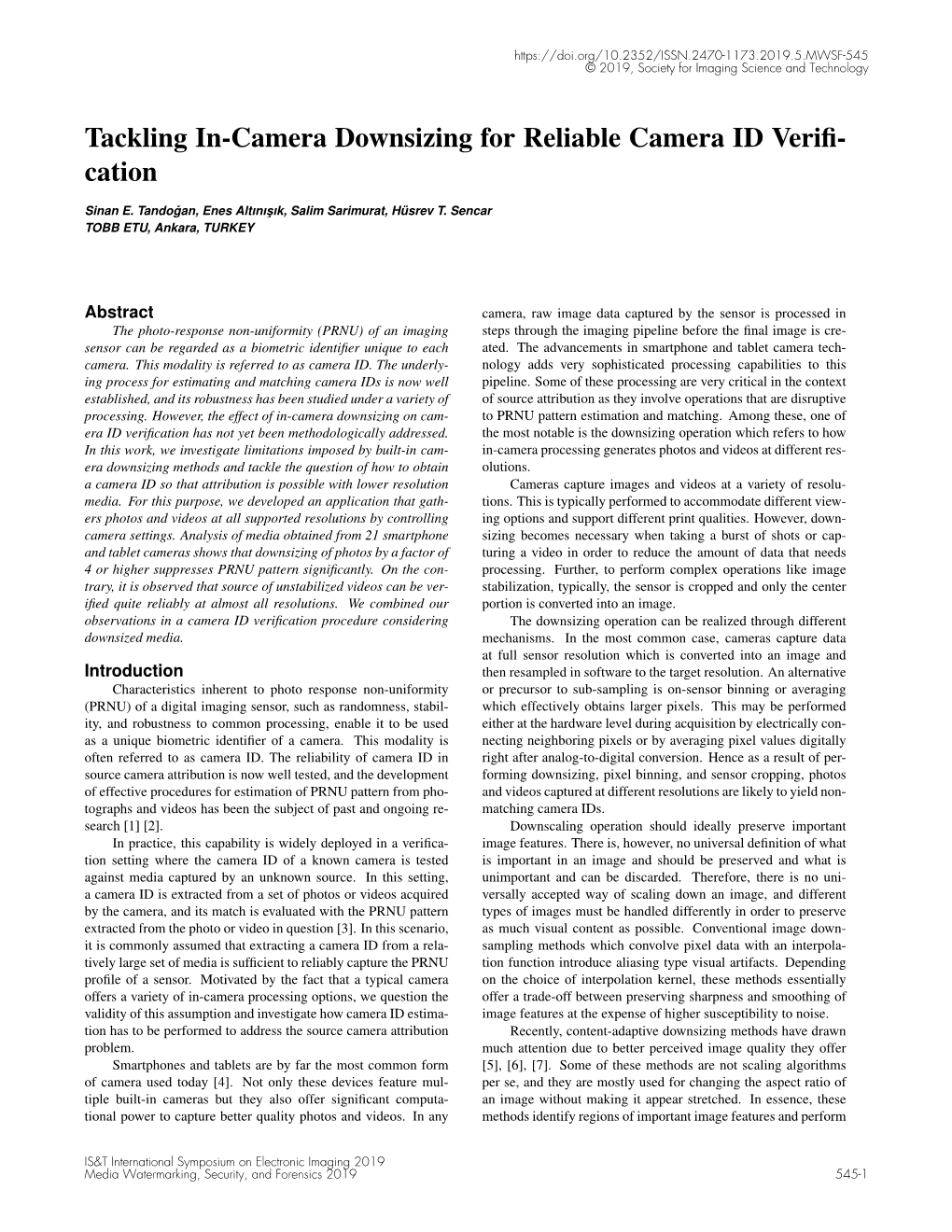 Tackling In-Camera Downsizing for Reliable Camera ID Verification